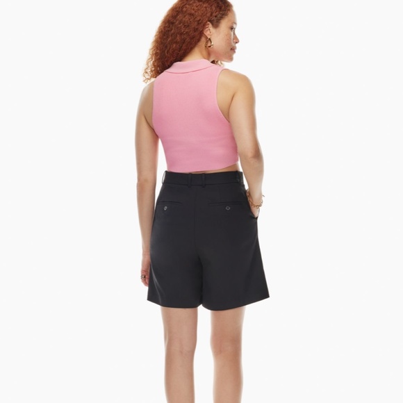 Aritzia Babaton Sculpt Knit Polo Top, Light Pink, Size Small - Picture 5 of 9